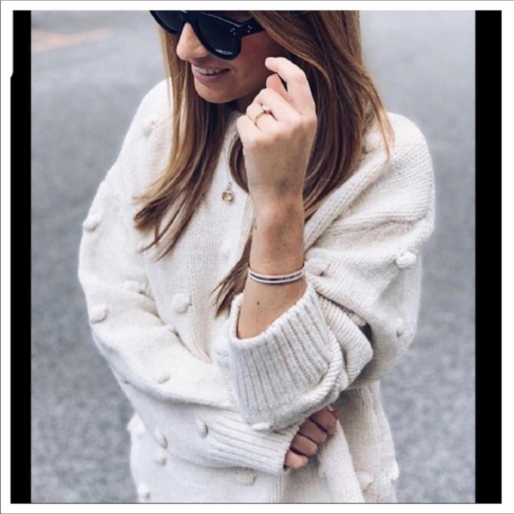 Zara pom pom sweater- Blogger favorite